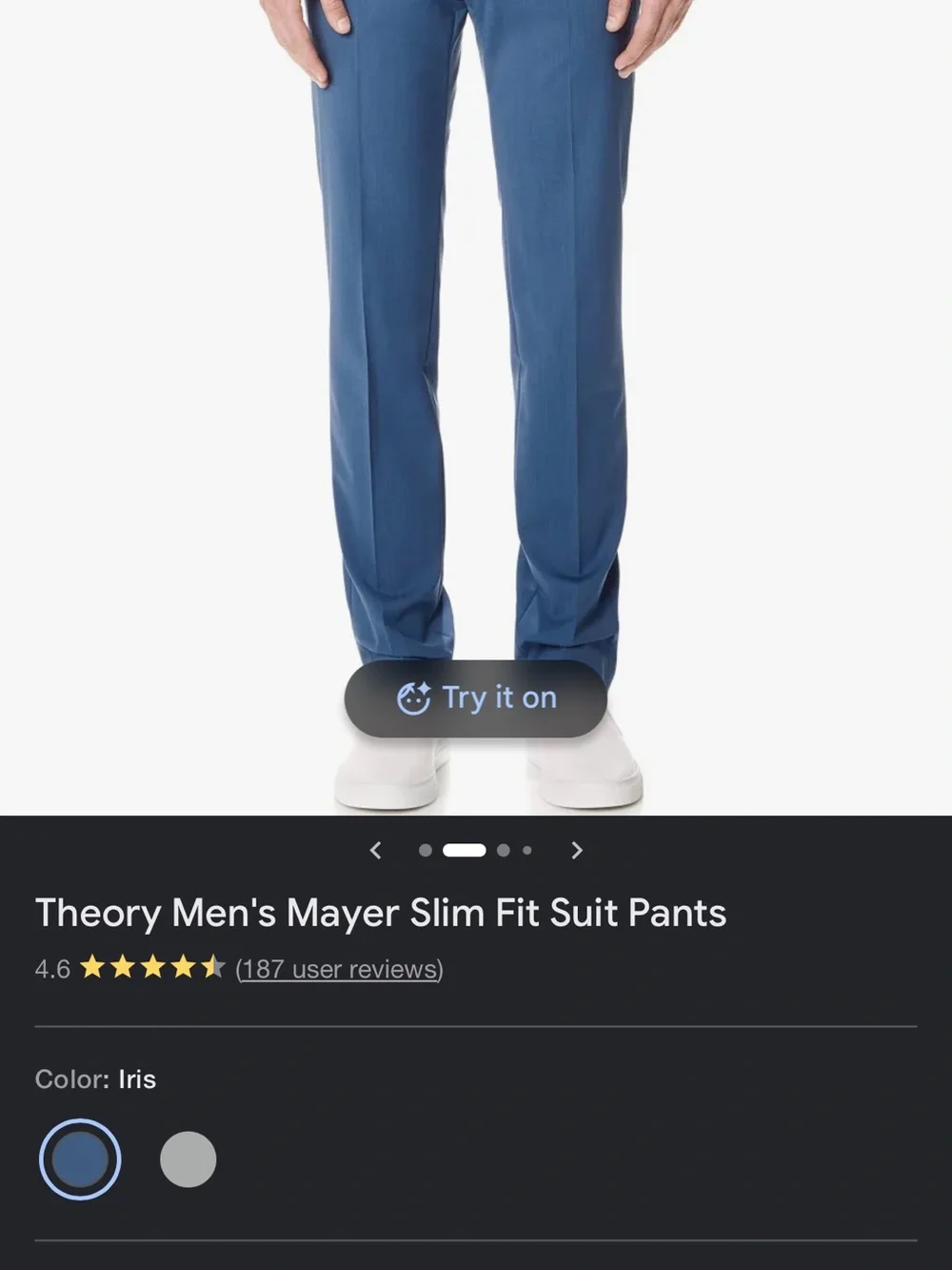 Theory Blue Men's Dress Pants